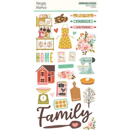 Simple Stories Chipboard matrica  - Chipboard Stickers  - What's Cookin' ? (1 ív)
