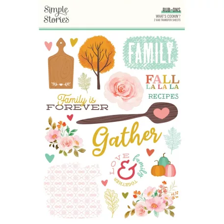 Simple Stories Matrica  - Rub-Ons - What's Cookin' ? (2 ív)