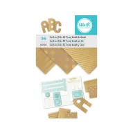   We R Makers Papírkészlet 3"x5" (7.6x12.7 cm) - Kraft and Gold Foil - Cardstock Paper Pad (36 ív)