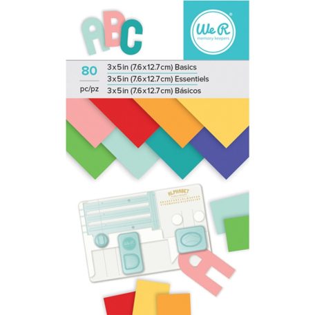 We R Makers Papírkészlet 3"x5" (7.6x12.7 cm) - Multi-color - Cardstock Paper Pad (80 ív)