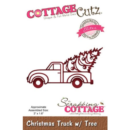 Cottage Cutz Vágósablon - Christmas Truck / Tree - Metal Dies (1 csomag)