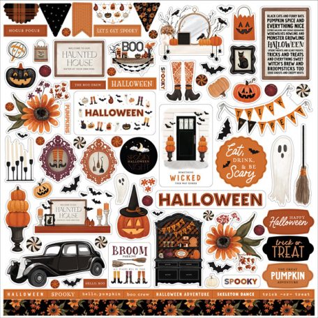 Carta Bella Matrica 12" (30 cm) - Cardstock Stickers - Halloween (1 ív)