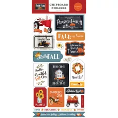   Carta Bella Chipboard 6"X12" - Chipboard Phrases - Fall Fun (1 ív)