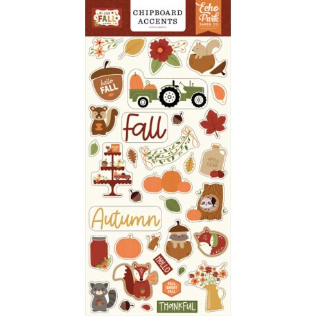 Echo Park Chipboard 6"X12" - Chipboard Accents - I Love Fall (1 ív)