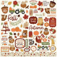   Echo Park Matrica 12" (30 cm) - Cardstock Stickers - I Love Fall (1 ív)