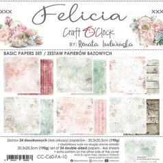   Craft O'Clock Scrapbook papírkészlet 8" (20 cm) - Felicia - Basic Paper Set (1 csomag)