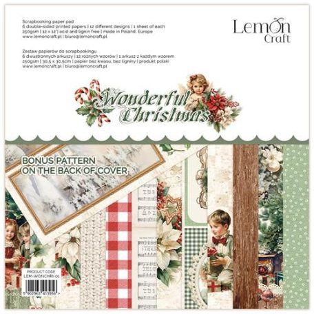 LemonCraft Papírkészlet 12" (30 cm) - Wonderful Christmas - Scrapbooking Paper Pad (1 csomag)