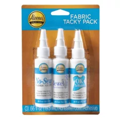   Aleene’s Textilragasztó készlet  - 3x19.5ml - No-Sew/Jewel-It/OK Wash-It Tacky Pack - Fabric Glue (1 csomag)