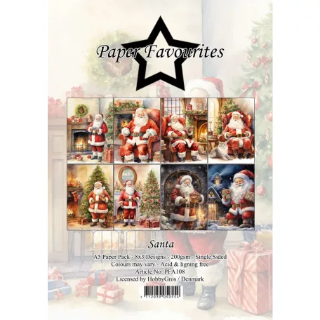 Paper Favourites Scrapbook papírkészlet A5 - Santa - Paper Pack (24 ív)