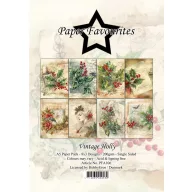   Paper Favourites Scrapbook papírkészlet A5 - Vintage Holly - Paper Pack (24 ív)