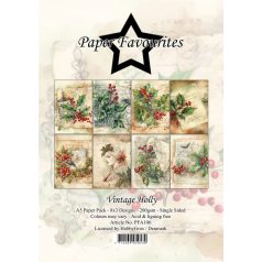   Paper Favourites Scrapbook papírkészlet A5 - Vintage Holly - Paper Pack (24 ív)