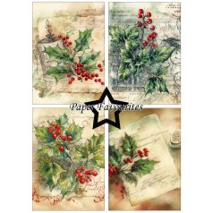   Paper Favourites Scrapbook papírkészlet A5 - Vintage Holly - Paper Pack (24 ív)