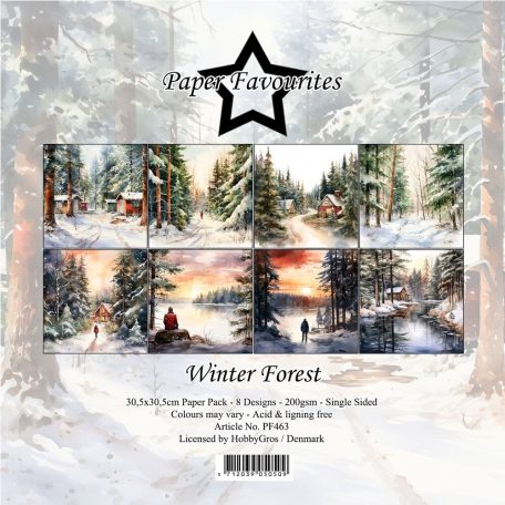 Paper Favourites Scrapbook papírkészlet 12" (30 cm) - Winter Forest - Paper Pack (8 ív)