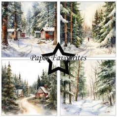   Paper Favourites Scrapbook papírkészlet 12" (30 cm) - Winter Forest - Paper Pack (8 ív)