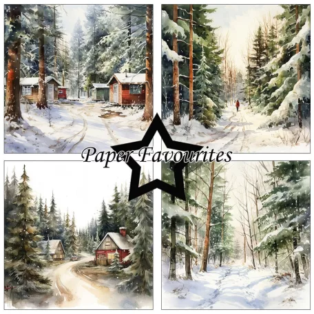 Paper Favourites Scrapbook papírkészlet 12" (30 cm) - Winter Forest - Paper Pack (8 ív)