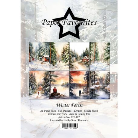 Paper Favourites Scrapbook papírkészlet A5 - Winter Forest - Paper Pack (24 ív)