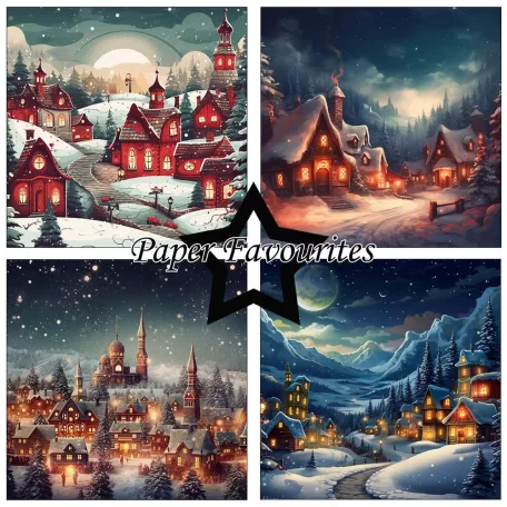Paper Favourites Scrapbook papírkészlet 12" (30 cm) - Winter Village - Paper Pack (8 ív)