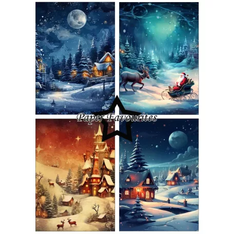 Paper Favourites Scrapbook papírkészlet A5 - Winter Village - Paper Pack (24 ív)