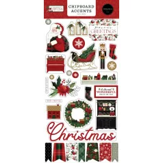   Carta Bella Chipboard 6"X12" - Chipboard Accents - A Wonderful Christmas (1 ív)