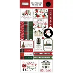   Carta Bella Chipboard 6"X12" - Chipboard Phrases - A Wonderful Christmas (1 ív)