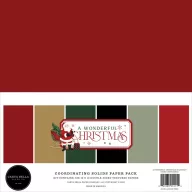   Carta Bella Papírkészlet 12" (30 cm) - Coordinating Solids Paper Pack - A Wonderful Christmas (6 lap)