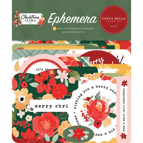 Carta Bella Kivágatok  - Ephemera - Joyful Christmas Flora (1 csomag)