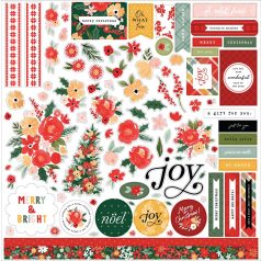   Carta Bella Matrica 12" (30 cm) - Cardstock Stickers - Joyful Christmas Flora (1 ív)