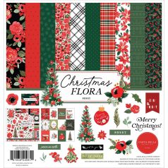   Carta Bella Papírkészlet 12" (30 cm) - Collection Kit - Merry Christmas Flora (1 csomag)