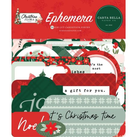 Carta Bella Kivágatok  - Ephemera - Peaceful Christmas Flora (1 csomag)