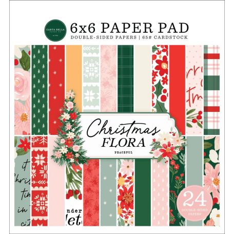 Carta Bella Papírkészlet 6" (15 cm) - Paper Pack - Peaceful Christmas Flora (24 lap)