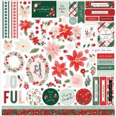   Carta Bella Matrica 12" (30 cm) - Cardstock Stickers - Peaceful Christmas Flora (1 ív)
