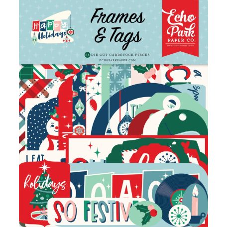 Echo Park Kivágatok  - Frames & Tags - Happy Holidays (1 csomag)