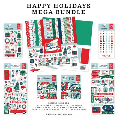 Echo Park Scrapbook alkotócsomag 12" (30 cm),Mega Bundle - Happy Holidays (1 csomag)
