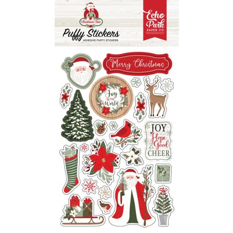 Echo Park Pufi matrica  - Puffy Stickers - Christmas Time (1 ív)