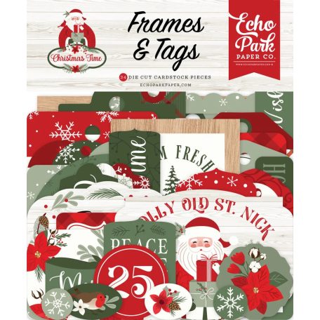 Echo Park Kivágatok  - Frames & Tags - Christmas Time (1 csomag)