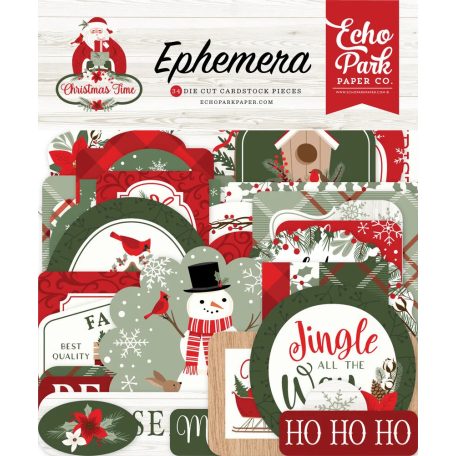 Echo Park Kivágatok  - Ephemera - Christmas Time (1 csomag)