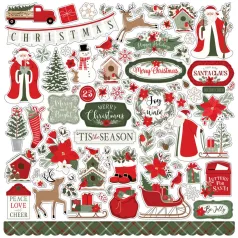   Echo Park Matrica 12" (30 cm) - Cardstock Stickers - Christmas Time (1 ív)