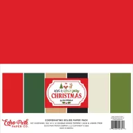   Echo Park Papírkészlet 12" (30 cm) - Coordinating Solids Paper Pack - Have A Holly Jolly Christmas (6 lap)