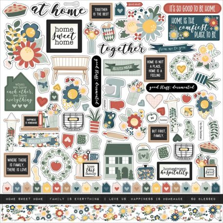 Echo Park Matrica 12" (30 cm) - Cardstock Stickers - Good To Be Home (1 ív)