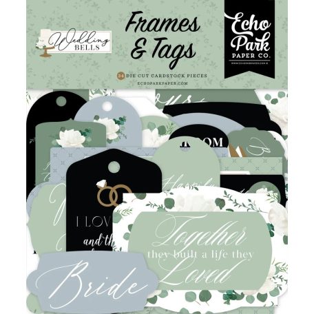 Echo Park Kivágatok  - Frames & Tags - Wedding Bells (1 csomag)
