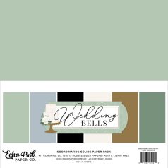   Echo Park Papírkészlet 12" (30 cm) - Coordinating Solids Paper Pack - Wedding Bells (6 lap)