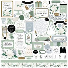   Echo Park Matrica 12" (30 cm) Wedding Bells Cardstock Stickers (1 ív)