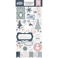   Echo Park Chipboard 6"X12" - Chipboard Accents - Winterland (1 ív)