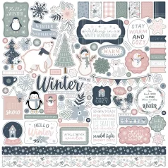   Echo Park Matrica 12" (30 cm) - Cardstock Stickers - Winterland (1 ív)
