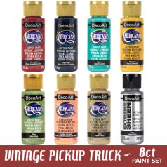   8 db Akrilfesték - matt 59 ml - Vintage Truck - DecoArt Americana® Acrylics (1 csomag)