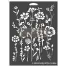 Re-Design with Prima Dekor Stencil 9"X12" - Meadow Bloom - Decor Stencils (1 db)
