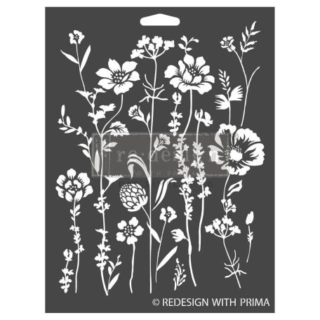 Re-Design with Prima Dekor Stencil 9"X12" - Meadow Bloom - Decor Stencils (1 db)