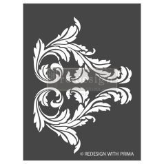   Re-Design with Prima Dekor Stencil 9"X12" - Splendid Scroll - Decor Stencils (1 db)