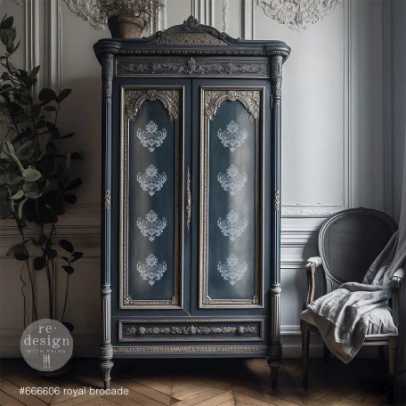 Re-Design with Prima Dekor Stencil 9"X12" - Royal Brocade - Decor Stencils (1 db)