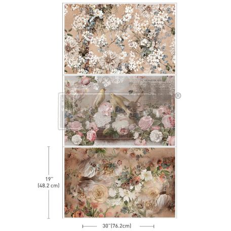 ReDesign with Prima Decoupage papír 19"X30" - Romance In Bloom - Découpage Décor Tissue Paper (1 csomag)